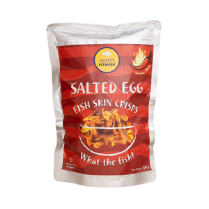 Aunty Esther’s Salted Egg Sichuan Mala Fish Skin Crisps (100g)