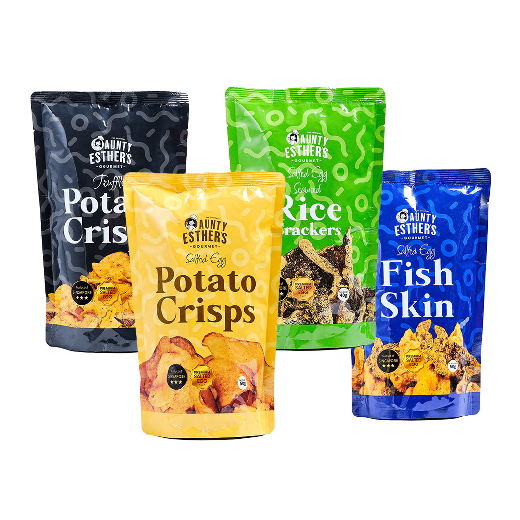 Aunty Esther's Complete Salted Egg Snack Packs (4 x 50g)